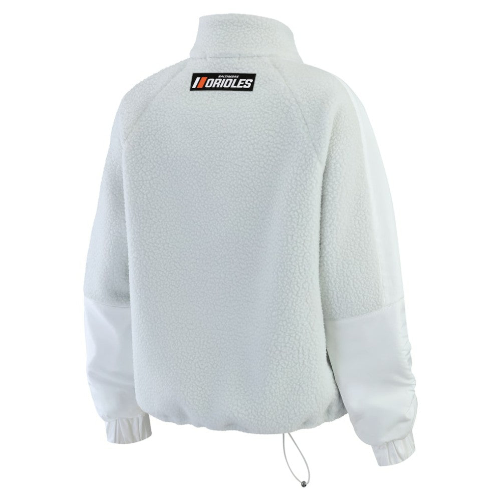 Baltimore Orioles WEAR by Erin Andrews Women's Polar Fleece Quarter-Zip Jacket - Gray Jackets
