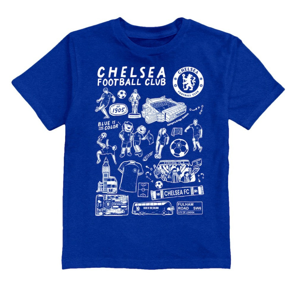 Chelsea Vive La Fete Youth Impressions Artwork T-Shirt Blue