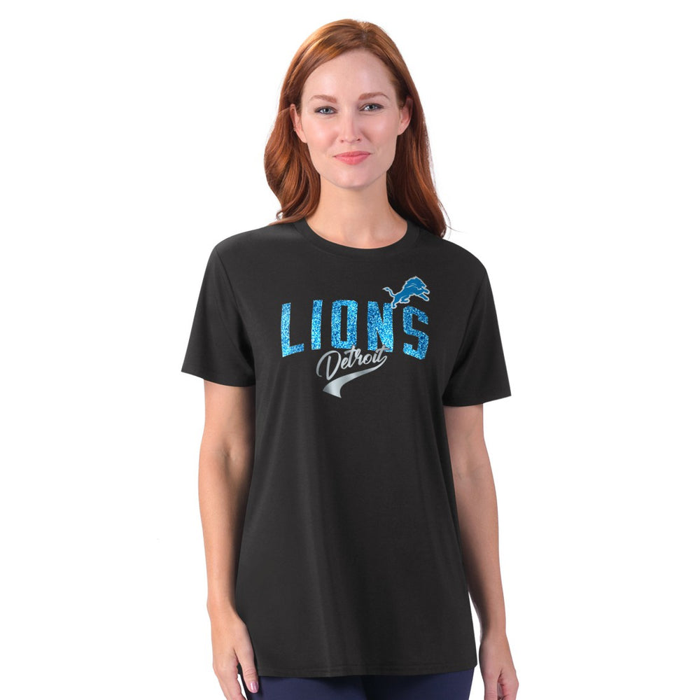 Detroit Lions G-III 4Her by Carl Banks Women's Jacey Performance Tri-Blend T-Shirt - Black T-shirts