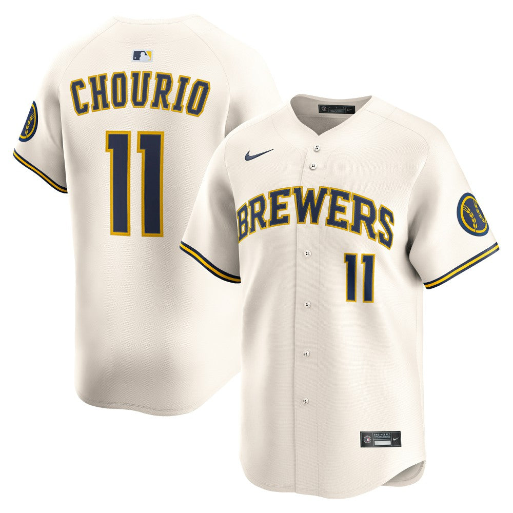 Jackson Chourio Milwaukee Brewers Nike Home Limited Jersey - Cream Jerseys
