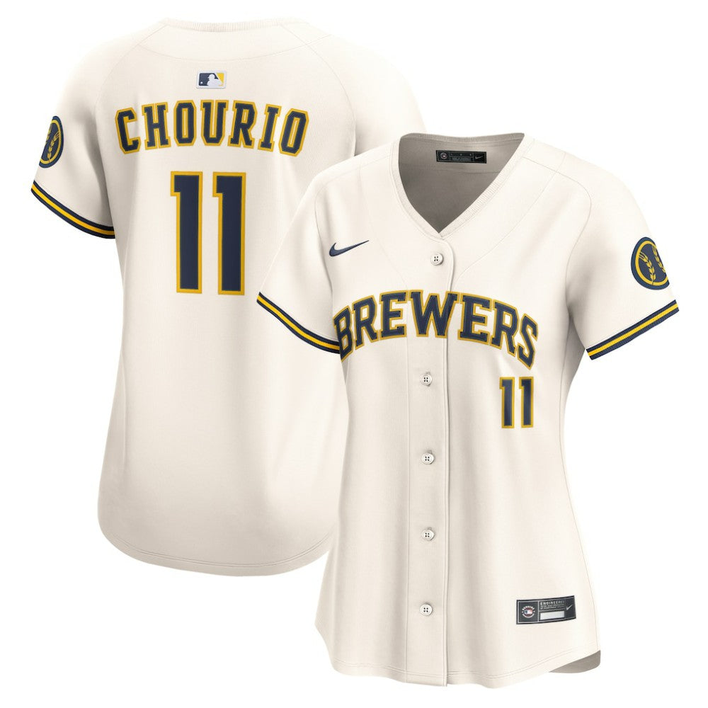 Jackson Chourio Milwaukee Brewers Nike Women's Home Limited Player Jersey - Cream Jerseys