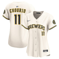 Jackson Chourio Milwaukee Brewers Nike Women's Home Limited Player Jersey - Cream Jerseys