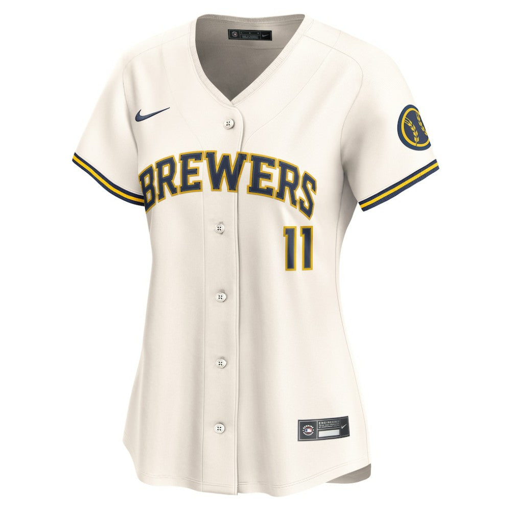 Jackson Chourio Milwaukee Brewers Nike Women's Home Limited Player Jersey - Cream Jerseys