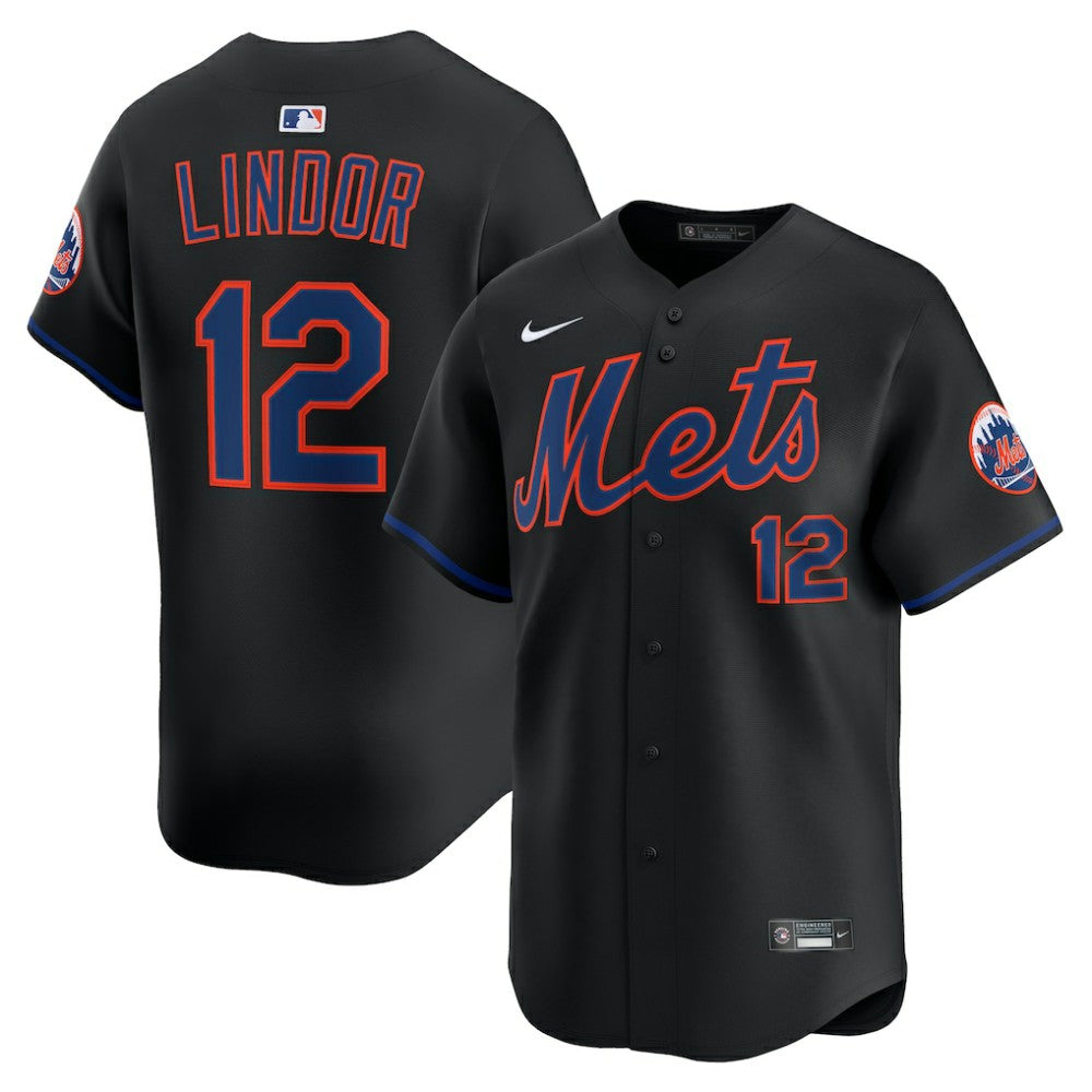 Francisco Lindor New York Mets Nike Alternate Limited Jersey - Black Jerseys
