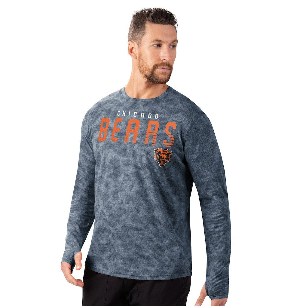 Chicago Bears MSX by Michael Strahan Performance Camo Long Sleeve T-Shirt - Navy T-shirts