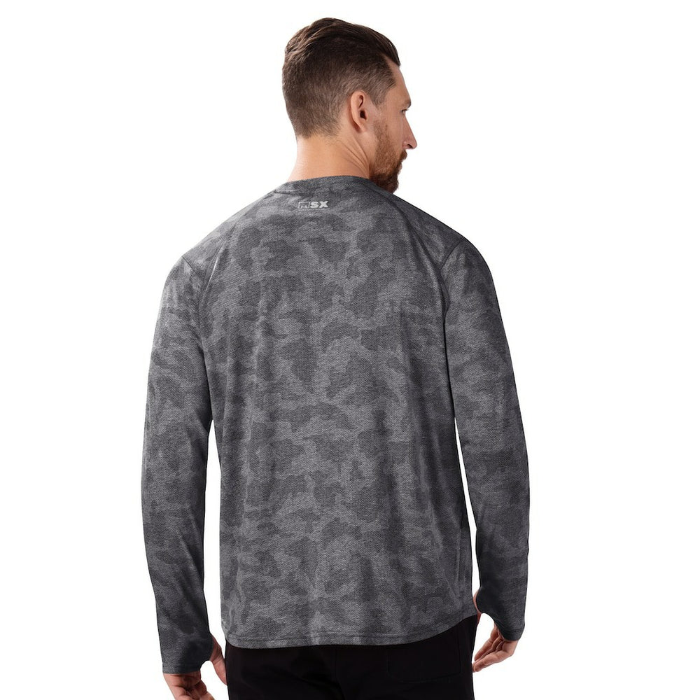 Atlanta Falcons MSX by Michael Strahan Performance Camo Long Sleeve T-Shirt - Black T-shirts