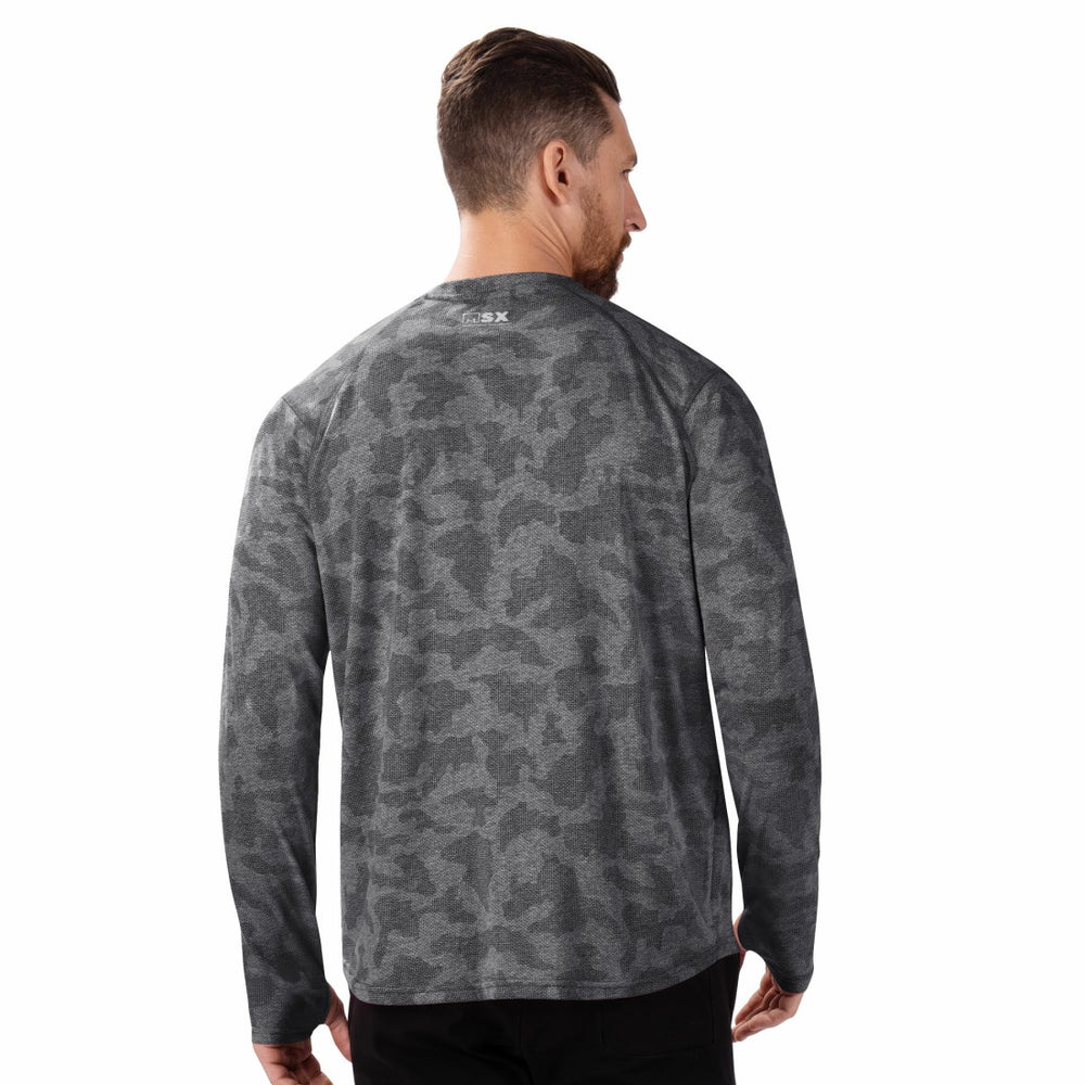 Detroit Lions MSX by Michael Strahan Performance Camo Long Sleeve T-Shirt - Black T-shirts