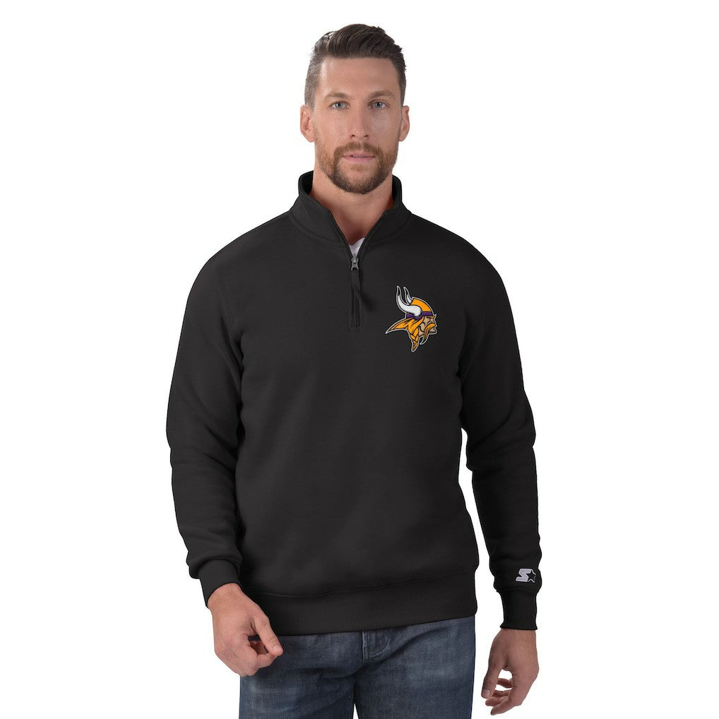Minnesota Vikings Starter Classic Half-Zip Pullover Sweatshirt - Black Pullover