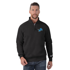 Detroit Lions Starter Classic Quarter-Zip Pullover Sweatshirt - Black Pullover
