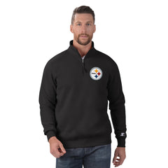 Pittsburgh Steelers Starter Classic Quarter-Zip Pullover Sweatshirt - Black Pullover