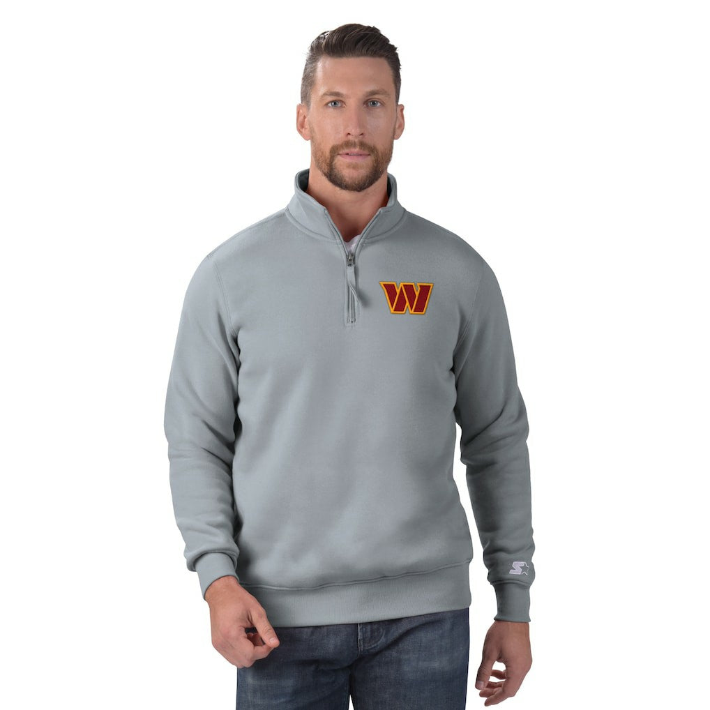 Washington Commanders Starter Classic Quarter-Zip Pullover Sweatshirt - Gray Pullover