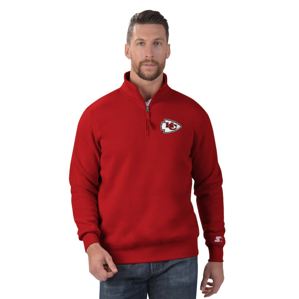 Kansas City Chiefs Starter Classic Quarter-Zip Pullover Sweatshirt - Red Pullover