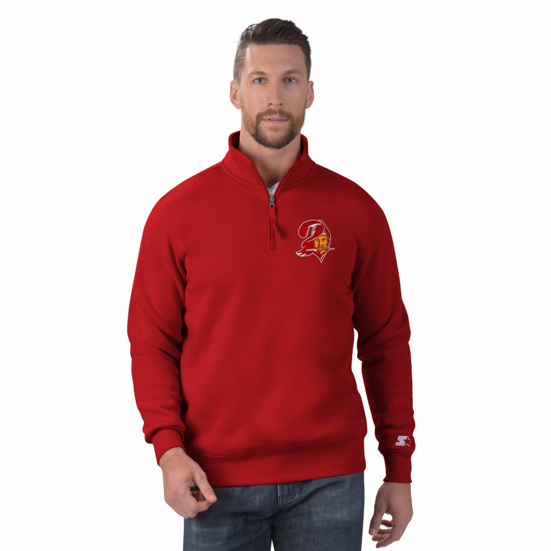 Tampa Bay Buccaneers Starter Classic Quarter-Zip Pullover Sweatshirt - Red Pullover