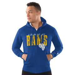 Los Angeles Rams Starter Distressed Classic Full-Zip Hoodie - Royal Hoodies