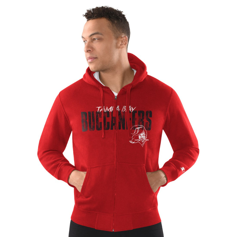Tampa Bay Buccaneers Starter Distressed Classic Full-Zip Hoodie - Red Hoodies