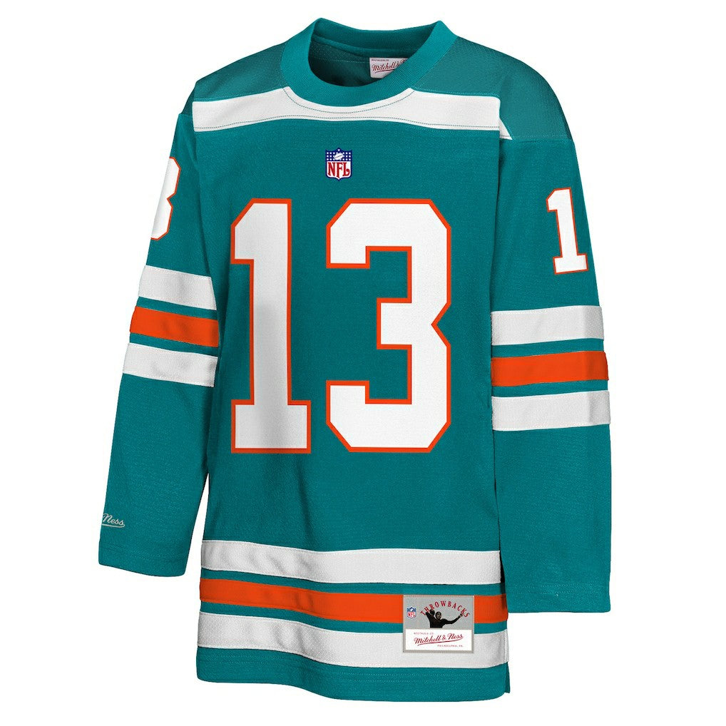 Dan Marino Miami Dolphins Youth Hockey Fashion Jersey - Aqua Jerseys