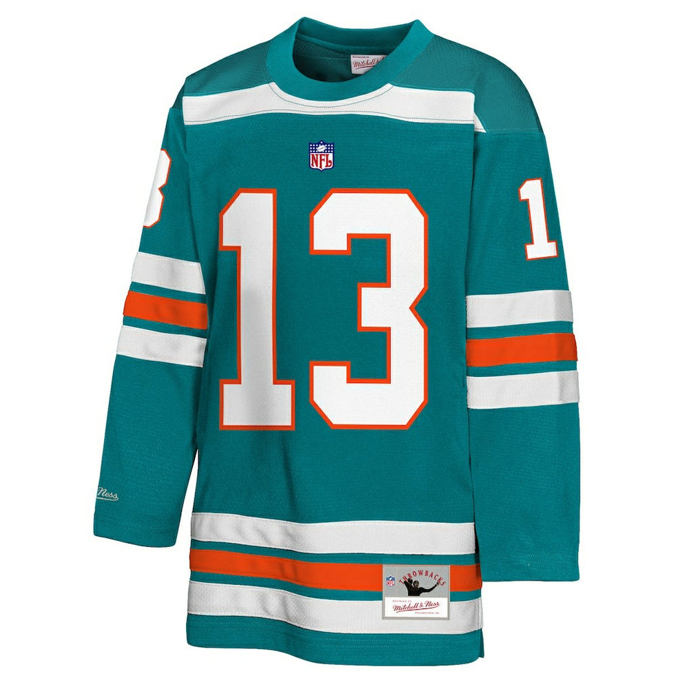 Dan Marino Miami Dolphins Youth Hockey Fashion Jersey - Aqua Jerseys
