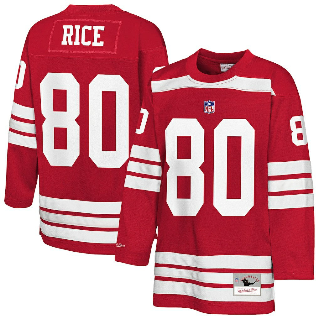 Jerry Rice San Francisco 49ers Youth Hockey Fashion Jersey - Scarlet Jerseys