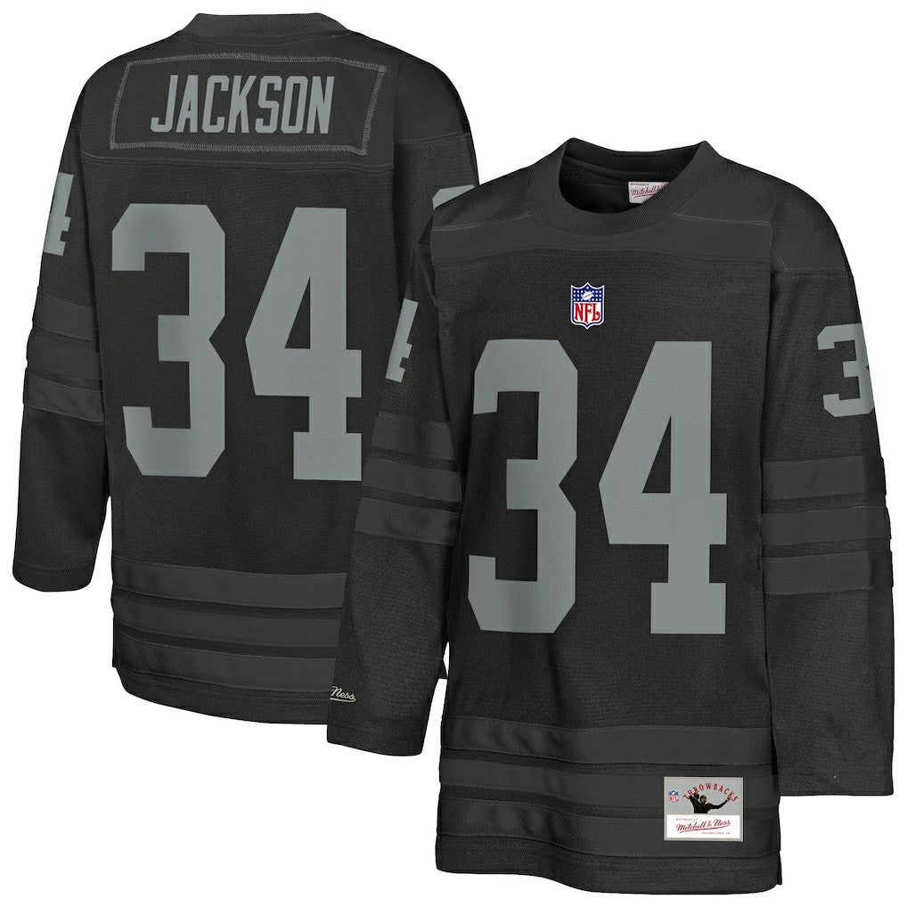 Bo Jackson Las Vegas Raiders Youth Hockey Fashion Jersey - Black Jerseys