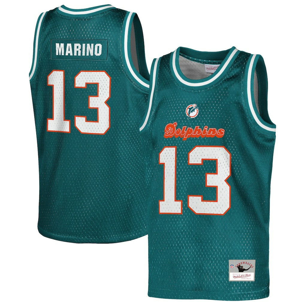 Dan Marino Miami Dolphins Youth Retired Player NFL Basketball Fashion Jersey - Aqua Jerseys