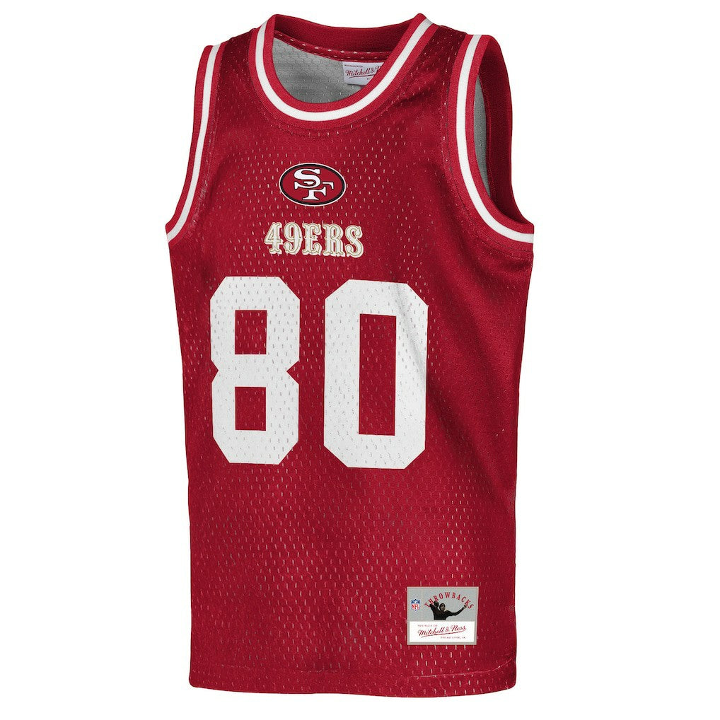 Jerry Rice San Francisco 49ers Youth Retired Player NFL Basketball Fashion Jersey - Scarlet Jerseys