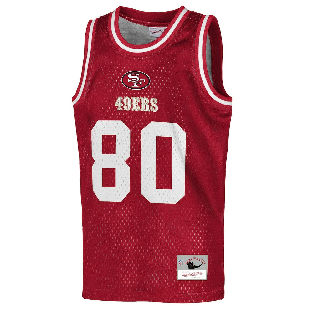Jerry Rice San Francisco 49ers Youth Retired Player NFL Basketball Fashion Jersey - Scarlet Jerseys