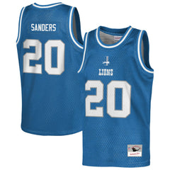 Barry Sanders Detroit Lions Youth Retired Player NFL Basketball Fashion Jersey - Blue Jerseys