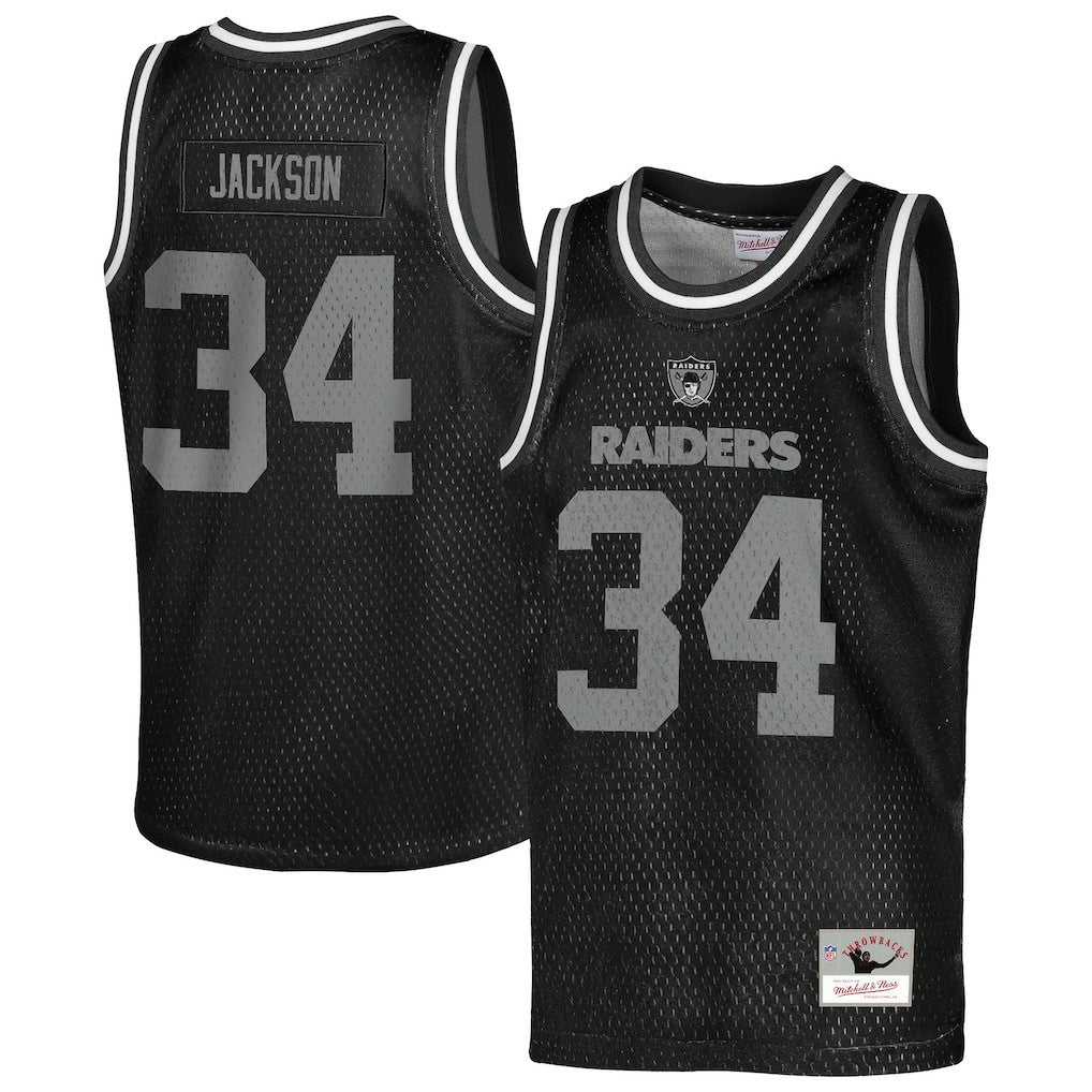 Bo Jackson Las Vegas Raiders Youth Retired Player NFL Basketball Fashion Jersey - Black Jerseys