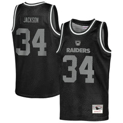 Bo Jackson Las Vegas Raiders Youth Retired Player NFL Basketball Fashion Jersey - Black Jerseys