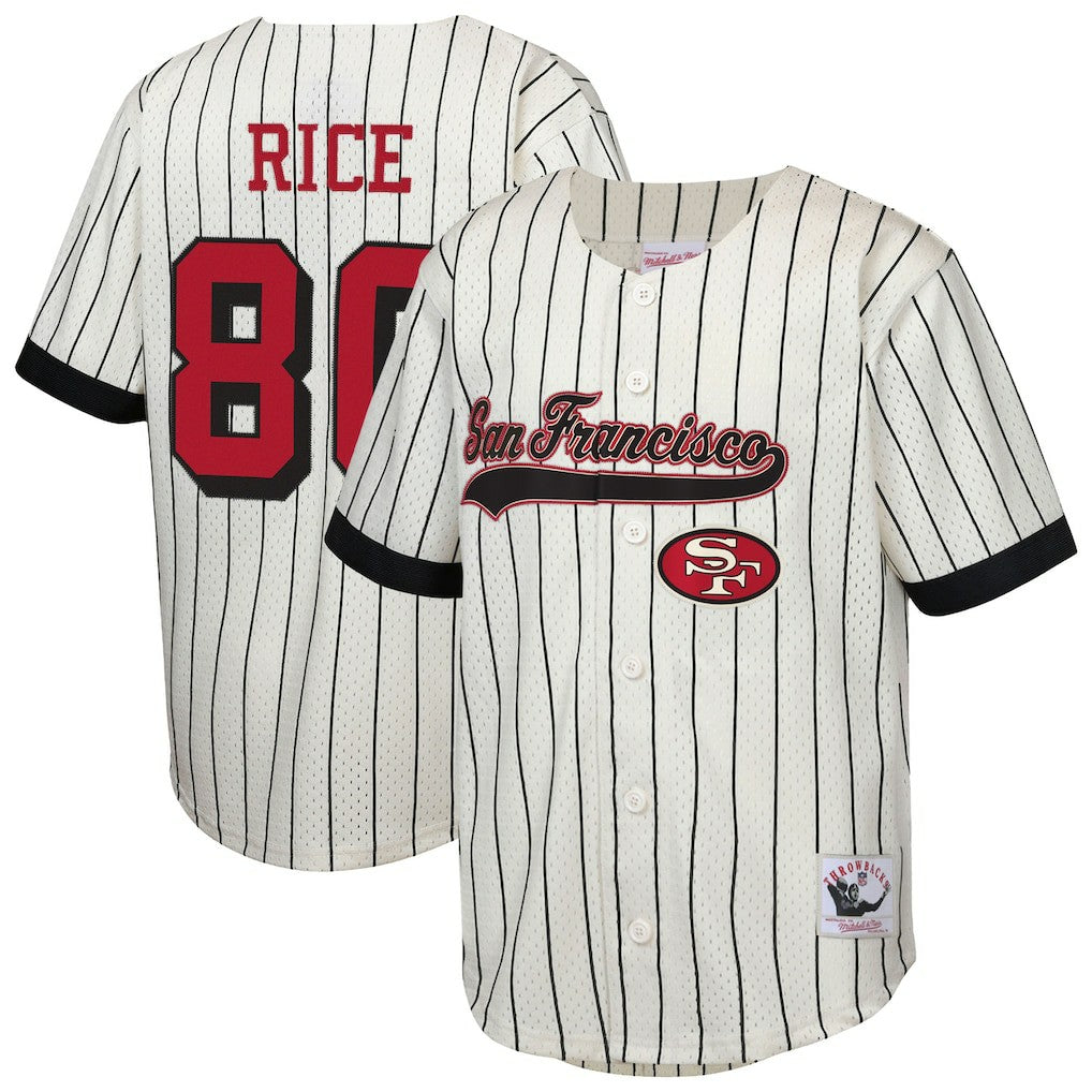 Jerry Rice San Francisco 49ers Youth Retired Player Name & Number Baseball Jersey - Cream Jerseys