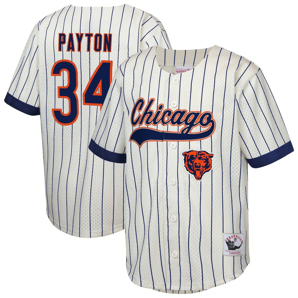 Walter Payton Chicago Bears Youth Retired Player Name & Number Baseball Jersey - Cream Jerseys