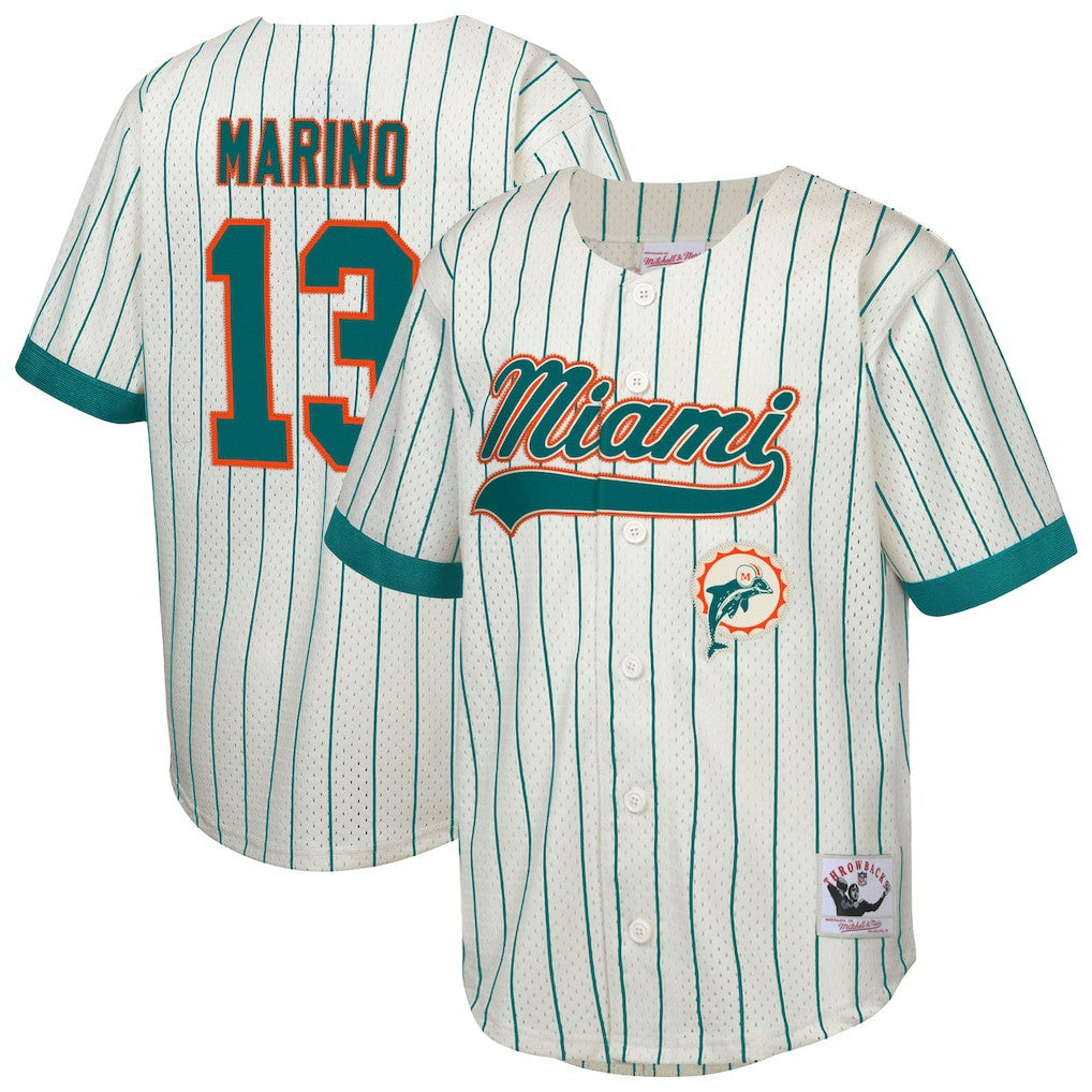 Dan Marino Miami Dolphins Youth Retired Player Name & Number Baseball Jersey - Cream Jerseys