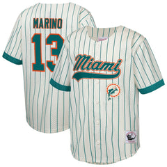 Dan Marino Miami Dolphins Youth Retired Player Name & Number Baseball Jersey - Cream Jerseys