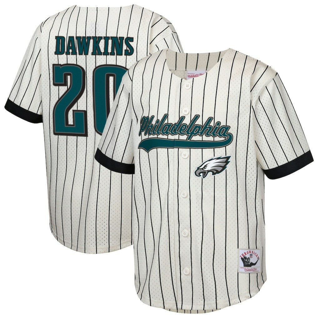 Brian Dawkins Philadelphia Eagles Youth Retired Player Name & Number Baseball Jersey - Cream Jerseys