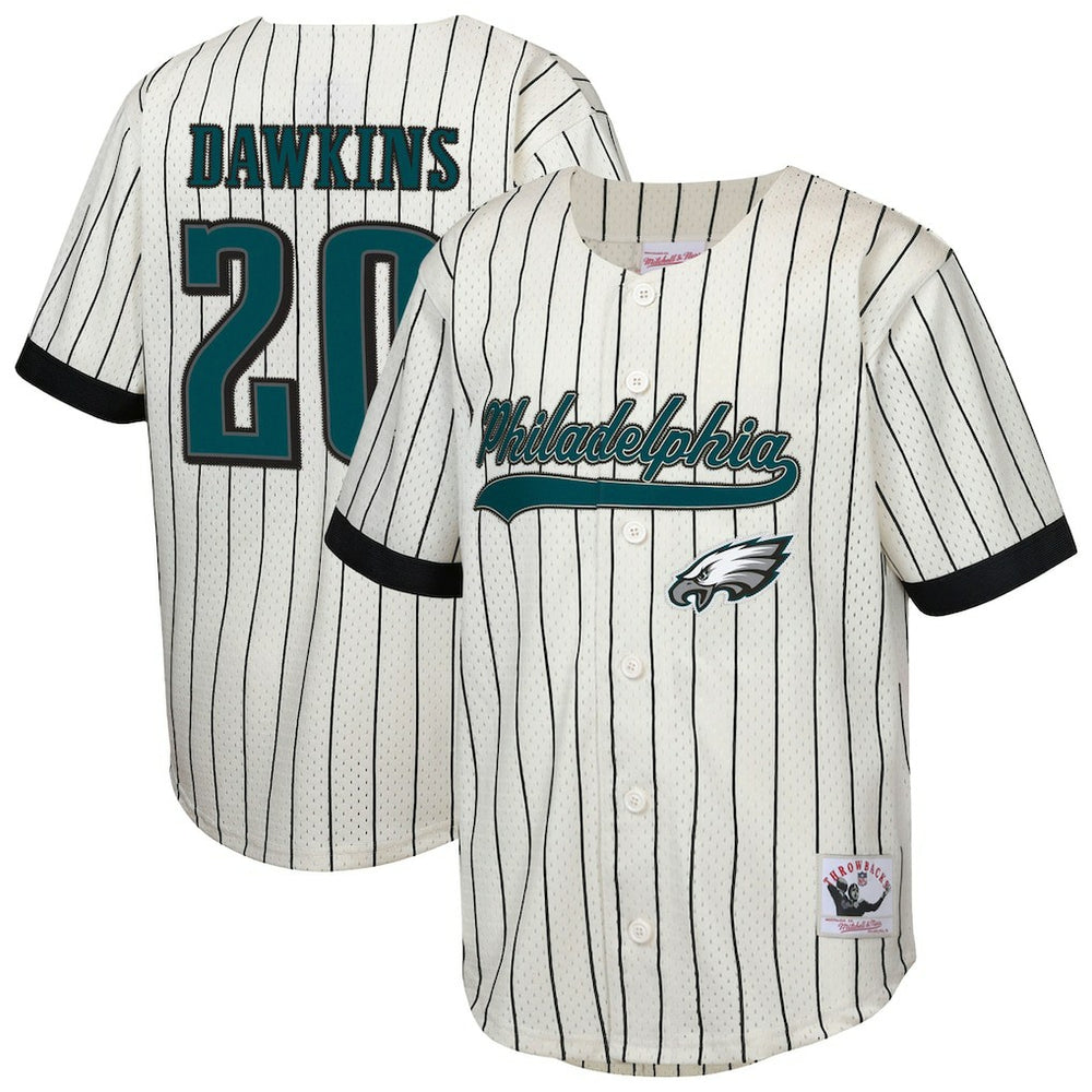 Brian Dawkins Philadelphia Eagles Youth Retired Player Name & Number Baseball Jersey - Cream Jerseys