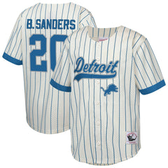 Barry Sanders Detroit Lions Youth Retired Player Name & Number Baseball Jersey - Cream Jerseys