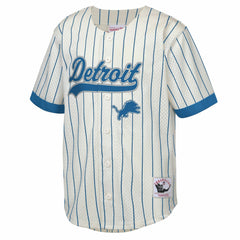 Barry Sanders Detroit Lions Youth Retired Player Name & Number Baseball Jersey - Cream Jerseys
