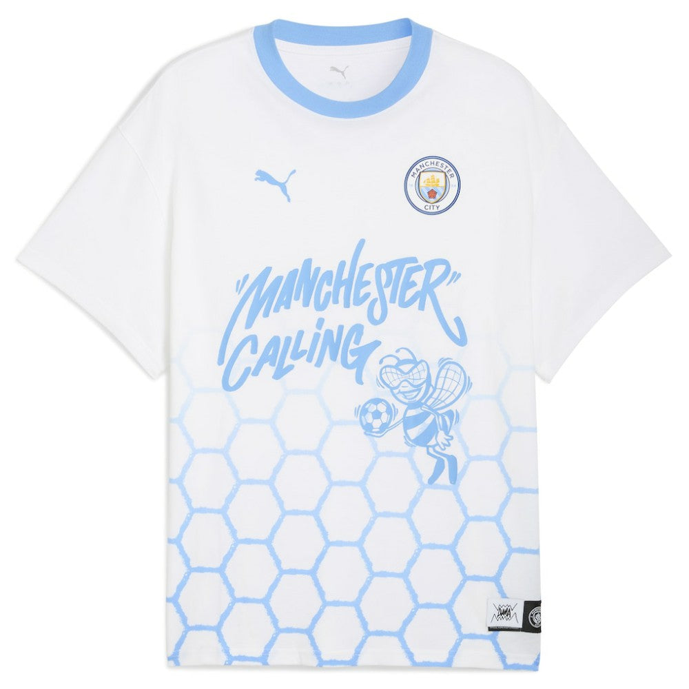 Manchester City 2025 FIFA Club World Cup Hoops T-Shirt White - Puma on sale