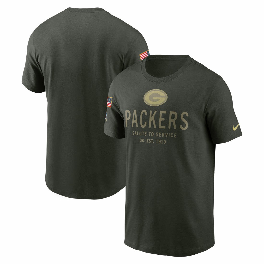 Green Bay Packers 2025 Salute to Service Sideline Primary Edge Dri-FIT T-Shirt - Forest Green T-shirts