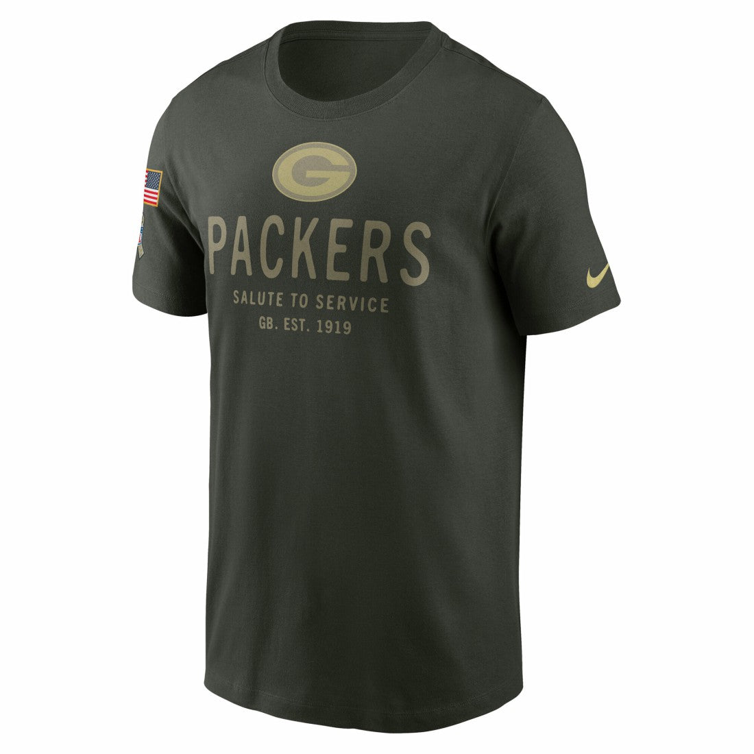 Green Bay Packers 2025 Salute to Service Sideline Primary Edge Dri-FIT T-Shirt - Forest Green T-shirts
