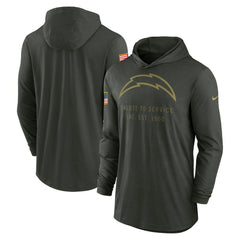 Los Angeles Chargers 2025 Salute to Service Sideline Dri-FIT Lightweight Hooded Pullover - Forest Green Pullover