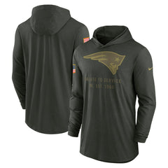 New England Patriots 2025 Salute to Service Sideline Dri-FIT Lightweight Hooded Pullover - Forest Green Pullover