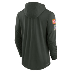 New Orleans Saints 2025 Salute to Service Sideline Dri-FIT Lightweight Hooded Pullover - Forest Green Pullover