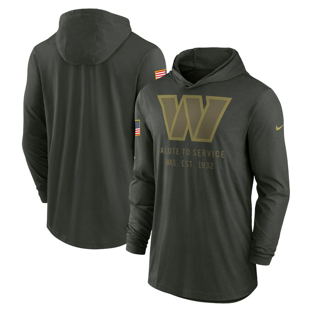 Washington Commanders 2025 Salute to Service Sideline Dri-FIT Lightweight Hooded Pullover - Forest Green Pullover