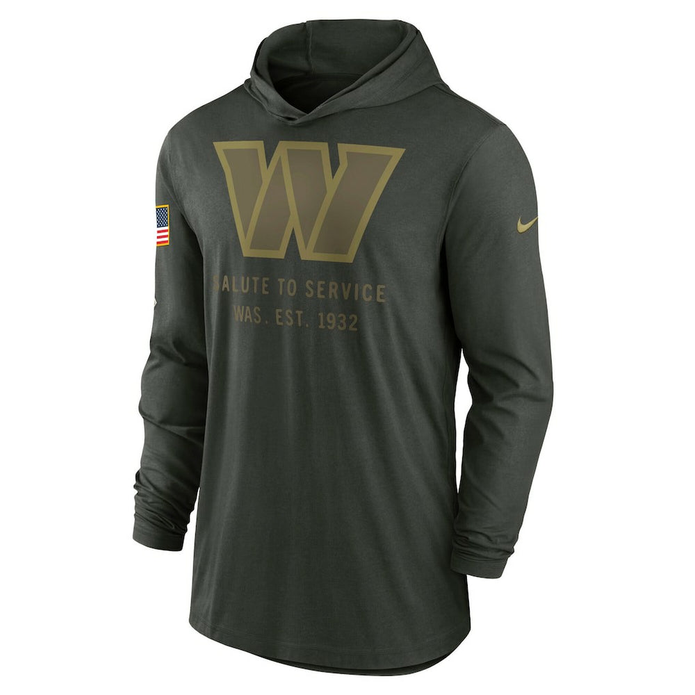 Washington Commanders 2025 Salute to Service Sideline Dri-FIT Lightweight Hooded Pullover - Forest Green Pullover