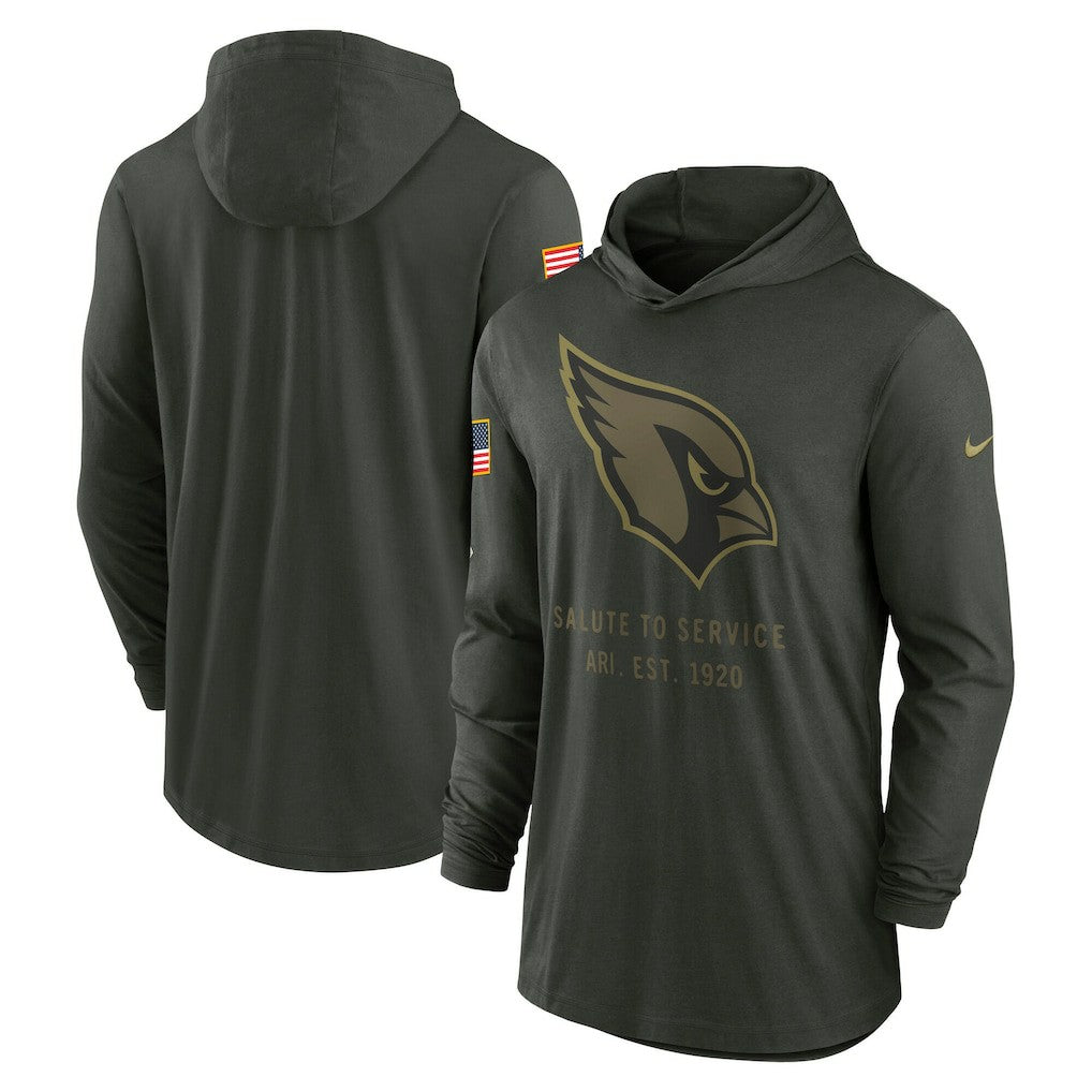 Arizona Cardinals 2025 Salute to Service Sideline Dri-FIT Lightweight Hooded Pullover - Forest Green Pullover