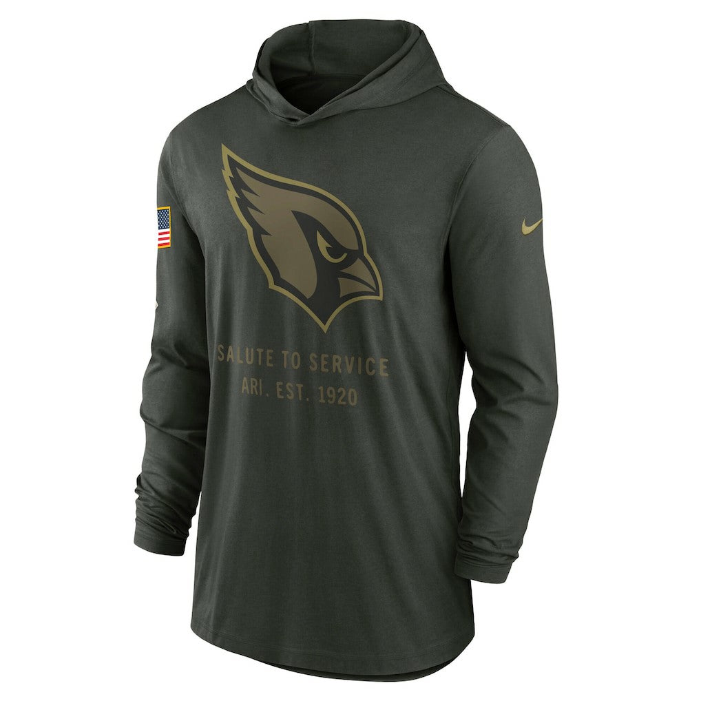 Arizona Cardinals 2025 Salute to Service Sideline Dri-FIT Lightweight Hooded Pullover - Forest Green Pullover