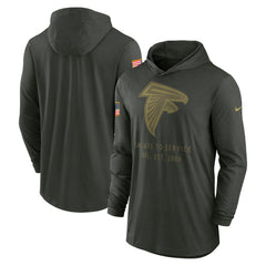 Atlanta Falcons 2025 Salute to Service Sideline Dri-FIT Lightweight Hooded Pullover - Forest Green Pullover