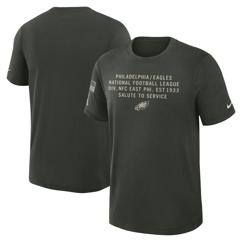 Philadelphia Eagles 2025 Salute to Service Sideline Slub Dri-FIT T-Shirt - Dark Green T-shirts