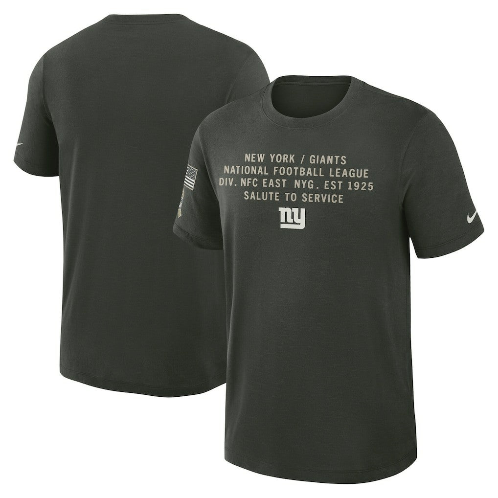 New York Giants 2025 Salute to Service Sideline Slub Dri-FIT T-Shirt - Dark Green T-shirts